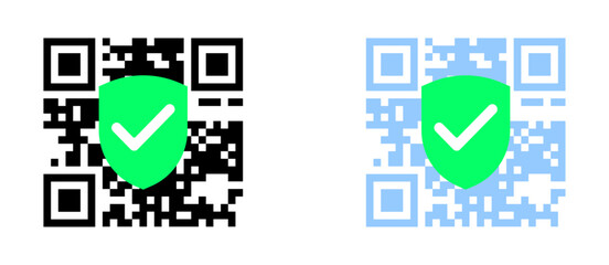 QR-Code Set Icons. Secure Flat style connection. Vector icons.