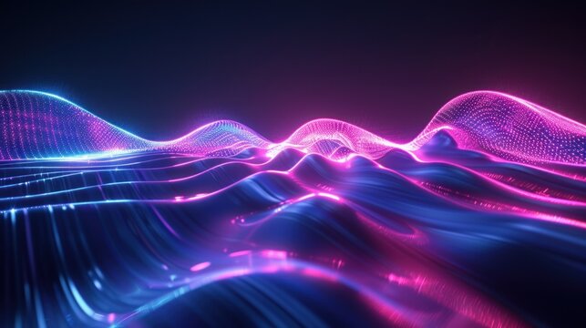 Abstract neon wave futuristic background