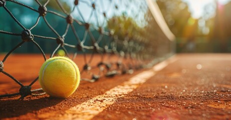 Wall Mural - Tennis ball on the tennis court.