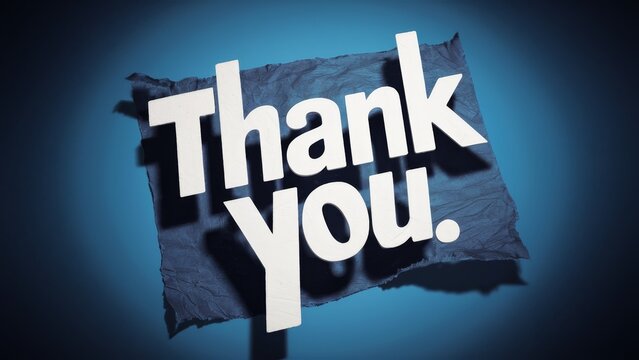 Gratitude Expressed 'Thank You' against Blue Background