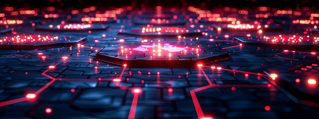 Futuristic circuit board. 3d rendering, 3d illustration.