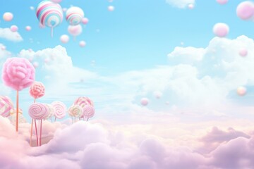 Wall Mural - Photo of pastel sky backgrounds lollipop outdoors.