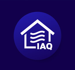 Sticker - indoor air quality, IAQ icon, vector