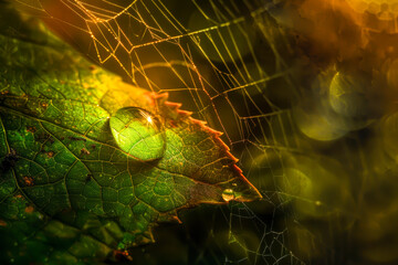 A leaf with a drop of water on it