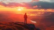 © Eric - A person standing on a hilltop at sunset, looking out over a valley, reflecting awe.