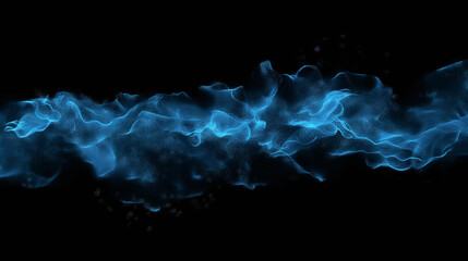 Wall Mural - Dynamic Blue Particle Wave with Luminous Digital Flow. Futuristic Technology and Data Visualization Concept