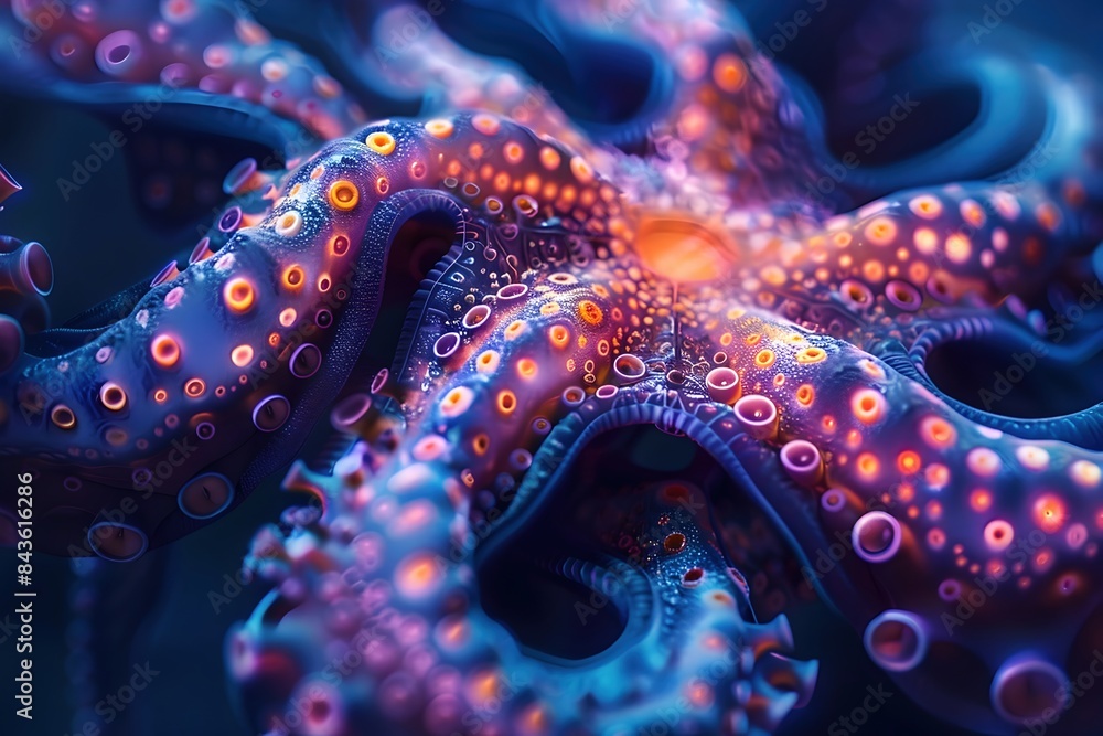 Otherworldly alien life form with intricate organic structures and ...