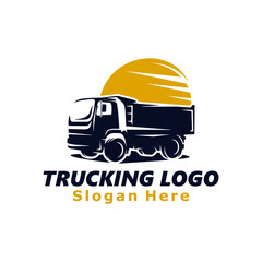 Canvas Print - Transportation Truck Logo Template Design Illustration