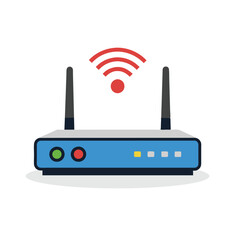 Router flat vector illustration on white background.