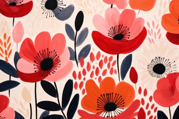Wall Mural - Abstract flowers shape background backgrounds wallpaper pattern.