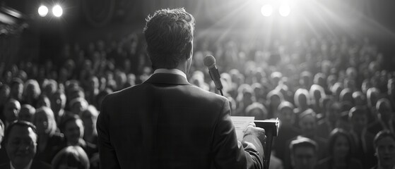 Politician delivering a speech at a campaign rally, 8k uhd