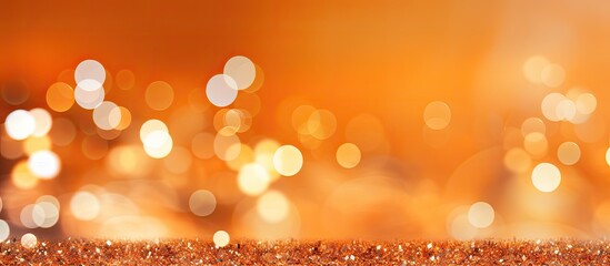 Wall Mural - orange blurred background with glitter for display orange bokeh orange background orange abstract background. copy space available