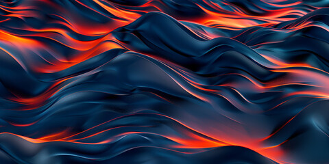 Vibrant Lava Flow Reds and Deep Sea Blue Wallpaper Design