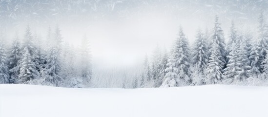Aufkleber - Natural background fir branches snowfall and border Copy space