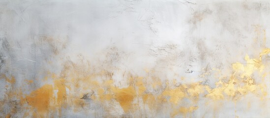 Leinwandbilder - Grunge style background with a white and gold concrete wall texture perfect for copy space image