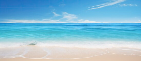 Wall Mural - Paradise beach landscape with blue sky. copy space available