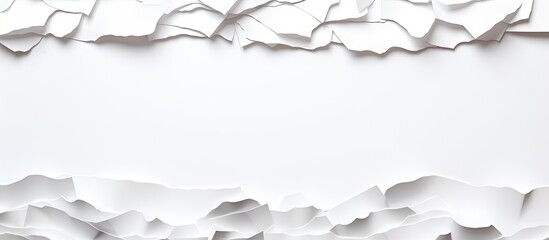 Poster - White ripped paper torn edges strips isolated on white background. copy space available