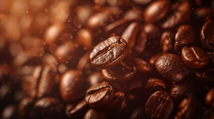 Coffee beans closeup. AI generate illustration