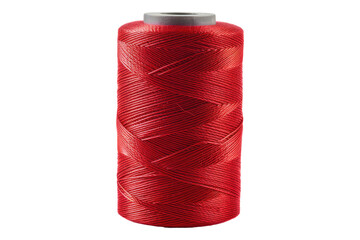 Spool of red thread isolated on transparent background