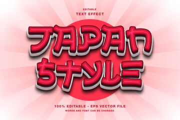 Wall Mural - Japan Style 3d Editable Text Effect Template Style Premium Vector