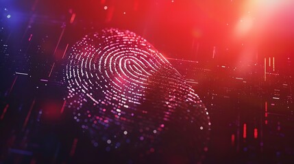 Leinwandbilder - Biometrics security access concept with fingerprint : Generative AI