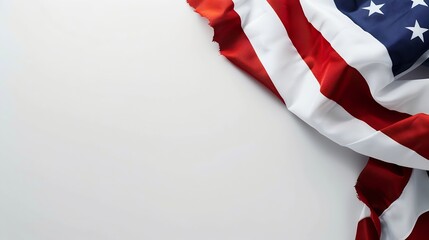 Aufkleber - Top view of Flag of the United States of America on white background  Independence Day USA Memorial : Generative AI
