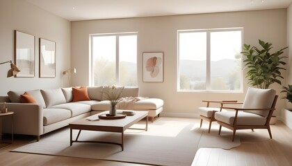 Photo interior modern design room 3D illustration