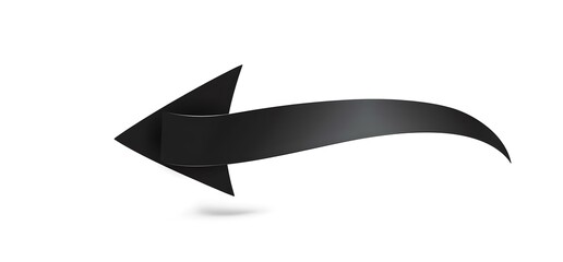 Poster -  Arrow black curved angled vector and minimalistic design