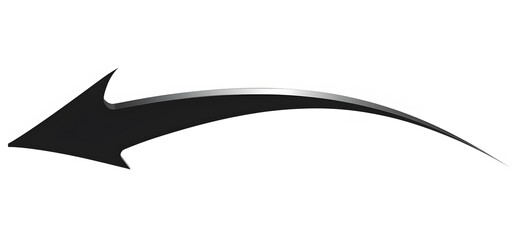 Sticker -  Arrow black curved angled clean and minimalistic design