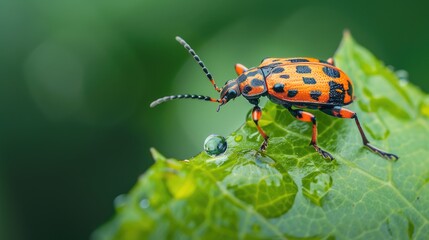 Wall Mural - An insect perched on a leaf