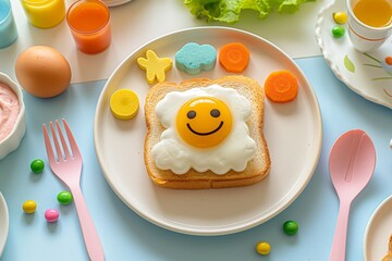 Wall Mural - healthy breakfast for kids by generative ai