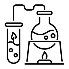 Poster - A customizable line icon of lab reaction 