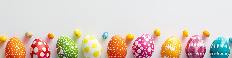 Wall Mural - web banner. vector illustration of easter eggs with various colors and pattern designs.
