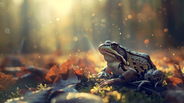 Frog. Photography of wild animal in natural habitat.