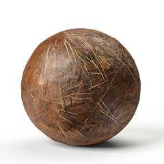 Isolated brown coconut on white background