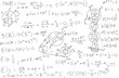 © DMITRII - Mathematical, scientific formulas and expressions. Educational, vector illustration. Hand-drawn on a white background.