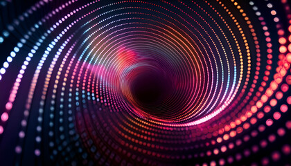 Wall Mural - abstract colorful dotted spiral tunnel