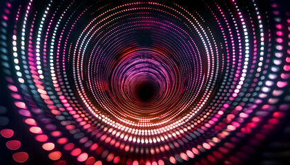 Wall Mural - abstract colorful dotted spiral tunnel