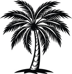 Wall Mural - silhouette of palm tree illustration eps 10