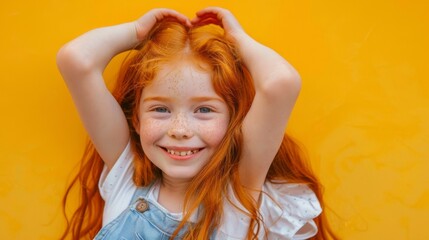 Canvas Print - The cheerful redhead girl