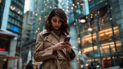 Wall Mural - The woman using smartphone