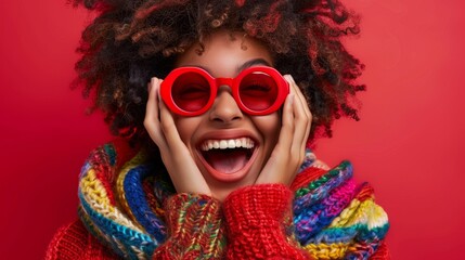 Poster - The cheerful person in red