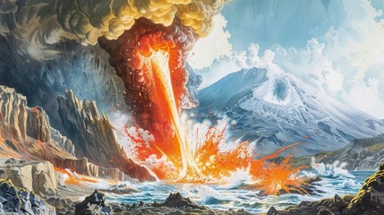 Wall Mural - a striking illustration of the physical and chemical processes involved in the formation and movemen