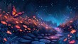 © DARIKA - An enchanted garden with flowers that change colors with the seasons, pathways lined with glowing stones, and magical creatures like butterflies with iridescent wings fluttering about. Clipart