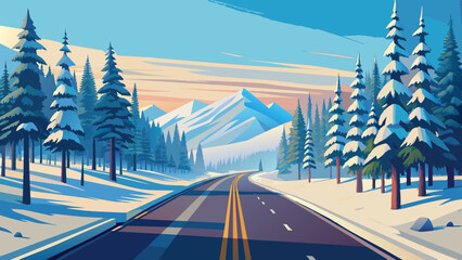 Wall Mural - road to the city