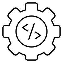 Conceptual flat design icon of coding 