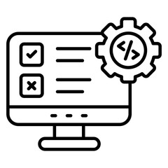 A flat design icon of system coding 