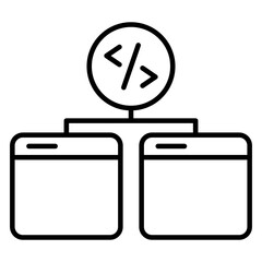 a flat design icon of web coding