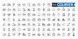 © Rubbble - Courier icons set. Outline set of courier vector icons for ui design. Outline icon collection. Editable stroke.