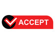 © Seamzone - accept button on white background. accept button sign